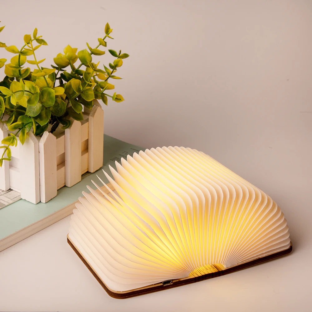 Wooden Folding Book Light